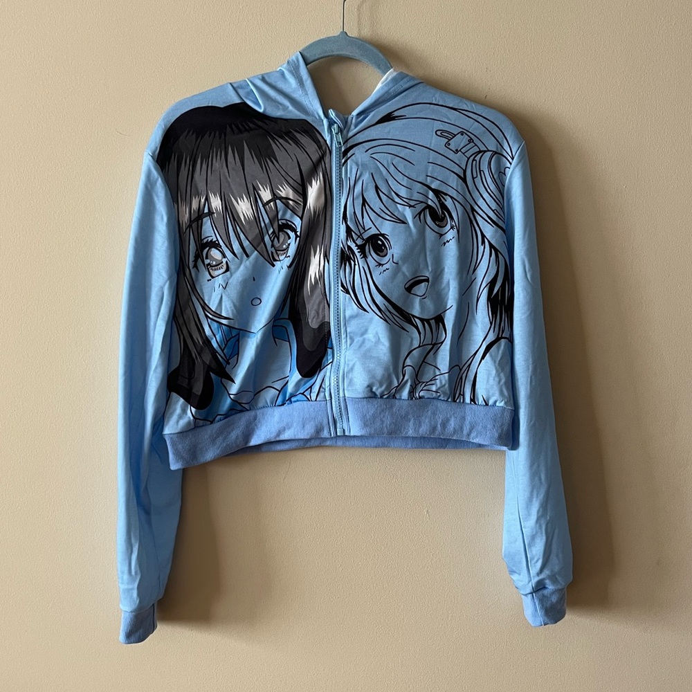 SHEIN Anime Cropped Hoodie